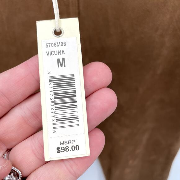 Max Studios NWT Soft Faux Suede Pull On Khaki Jegging Stretch Vicuna Pants / M - Picture 3 of 10